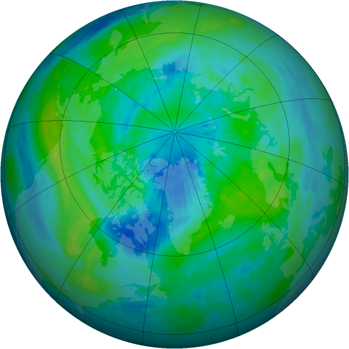 Arctic ozone map for 27 September 1994